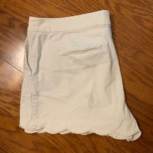 LOFT White Scalloped Shorts Size 14